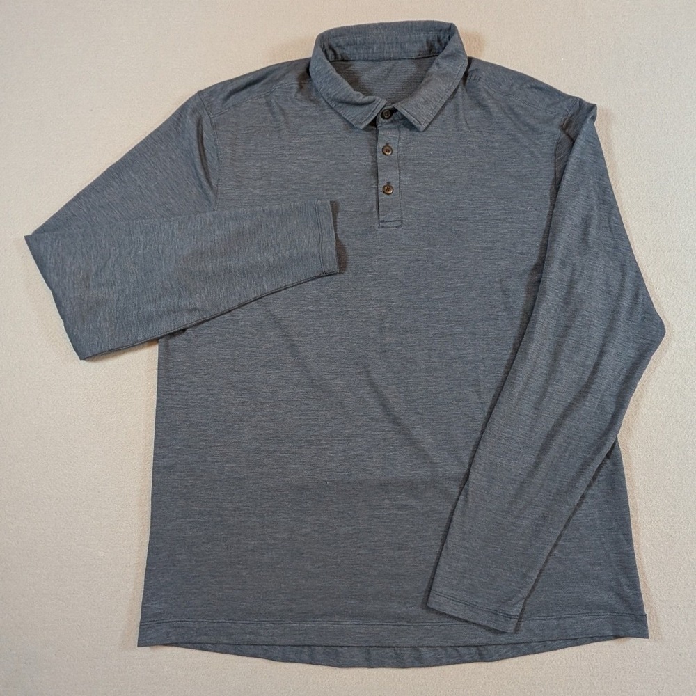 Lululemon Evolution Long Sleeve Polo Shirt Mens Size Large Athleisure Golf - Picture 2 of 7